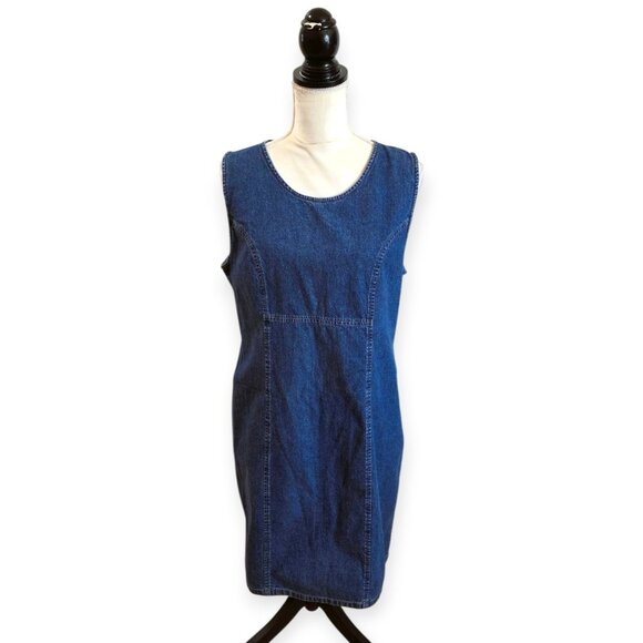 Woolrich Denim Blue Sleeveless Midi Casual Dress in size Medium - Picture 1 of 4